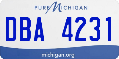 MI license plate DBA4231