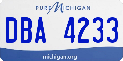 MI license plate DBA4233