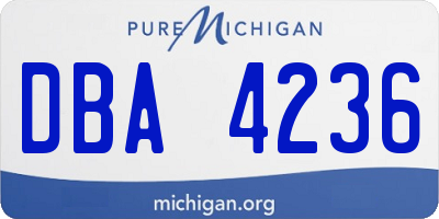 MI license plate DBA4236