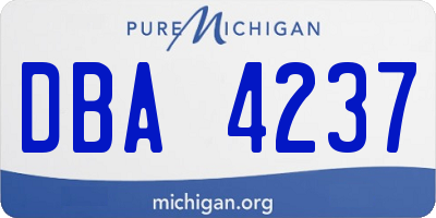 MI license plate DBA4237