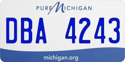 MI license plate DBA4243