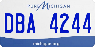 MI license plate DBA4244