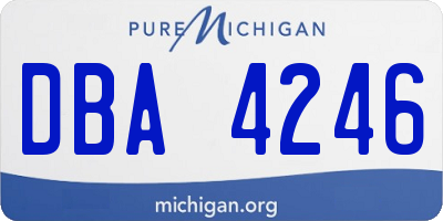 MI license plate DBA4246
