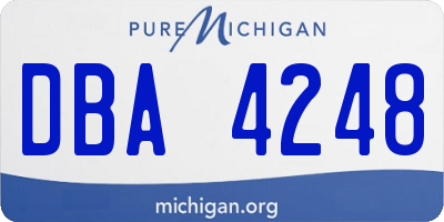 MI license plate DBA4248