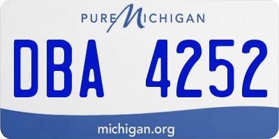 MI license plate DBA4252