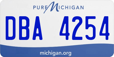 MI license plate DBA4254