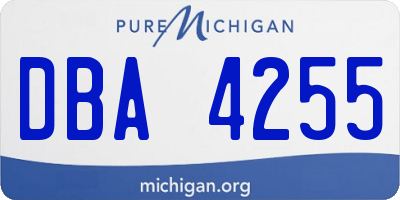 MI license plate DBA4255
