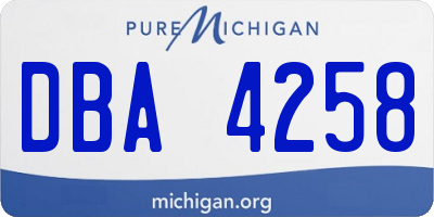 MI license plate DBA4258