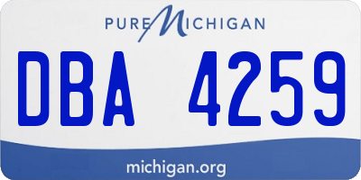MI license plate DBA4259
