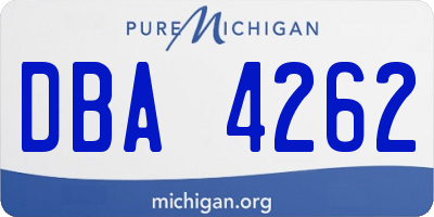 MI license plate DBA4262