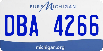 MI license plate DBA4266