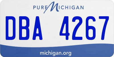 MI license plate DBA4267