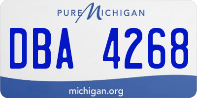 MI license plate DBA4268