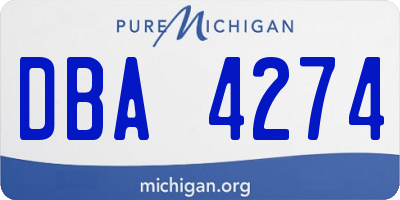 MI license plate DBA4274
