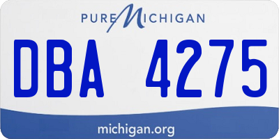 MI license plate DBA4275