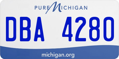 MI license plate DBA4280