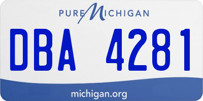 MI license plate DBA4281