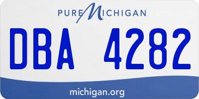 MI license plate DBA4282