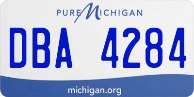 MI license plate DBA4284