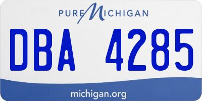 MI license plate DBA4285