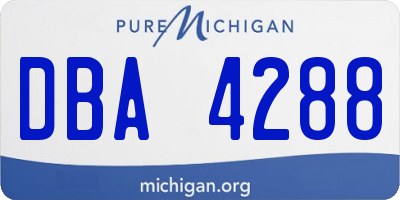 MI license plate DBA4288