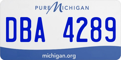 MI license plate DBA4289