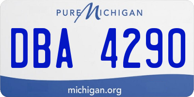 MI license plate DBA4290