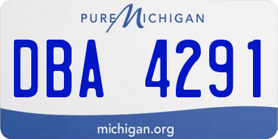 MI license plate DBA4291