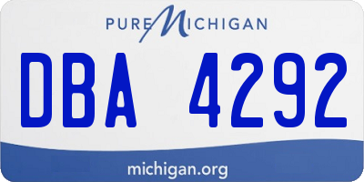 MI license plate DBA4292