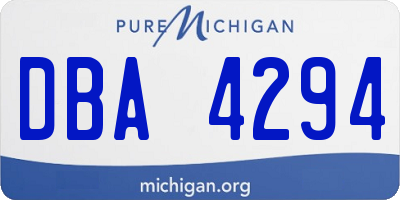MI license plate DBA4294