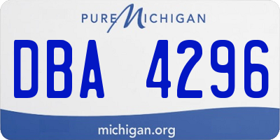 MI license plate DBA4296