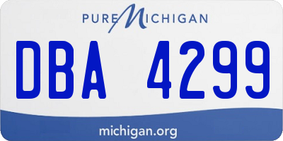 MI license plate DBA4299