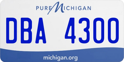 MI license plate DBA4300