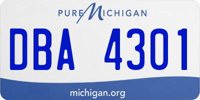 MI license plate DBA4301