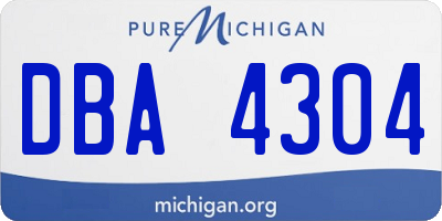 MI license plate DBA4304