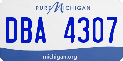 MI license plate DBA4307