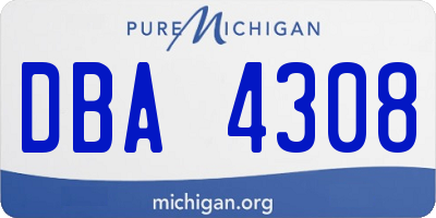 MI license plate DBA4308