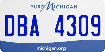 MI license plate DBA4309
