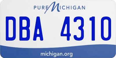 MI license plate DBA4310