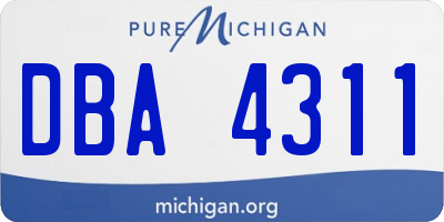 MI license plate DBA4311