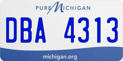MI license plate DBA4313