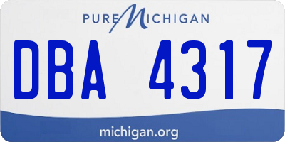 MI license plate DBA4317