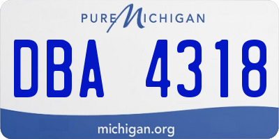 MI license plate DBA4318