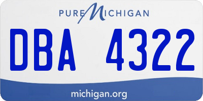 MI license plate DBA4322