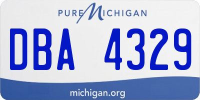 MI license plate DBA4329