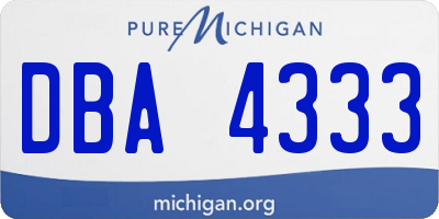 MI license plate DBA4333