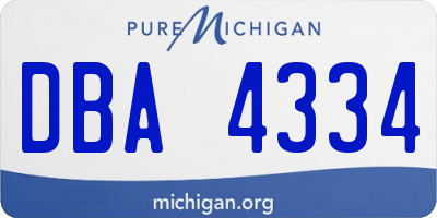 MI license plate DBA4334