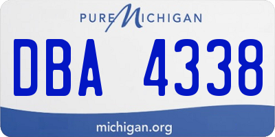 MI license plate DBA4338