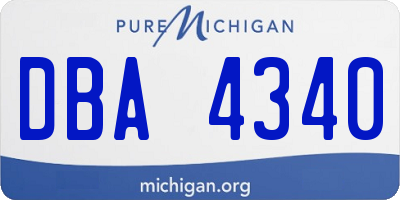 MI license plate DBA4340