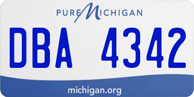 MI license plate DBA4342